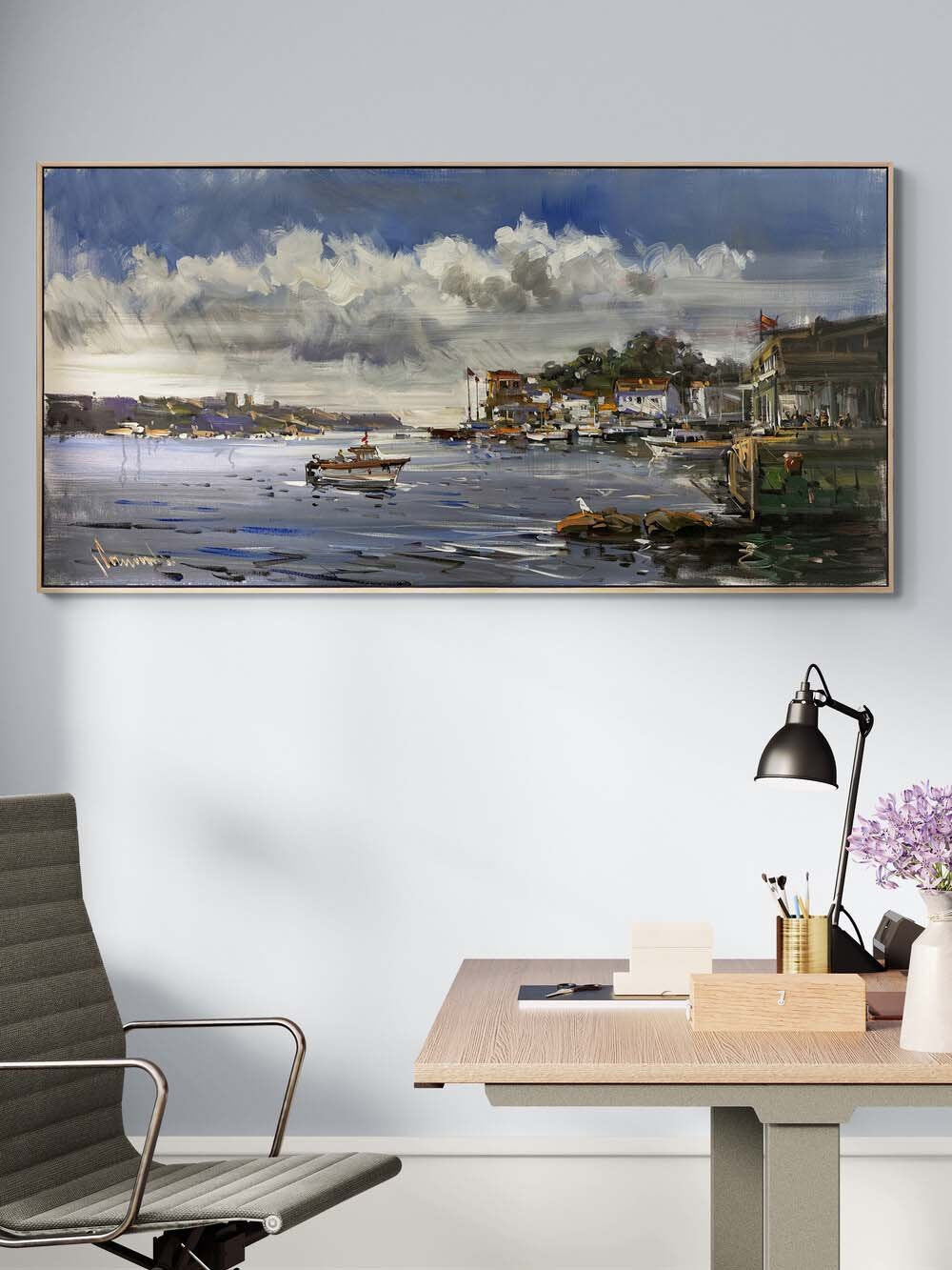 Rıhtımıdan Boğaz Yağlı Boya Tablosu