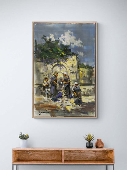 Çeşme Başında Yağlı Boya Tablosu