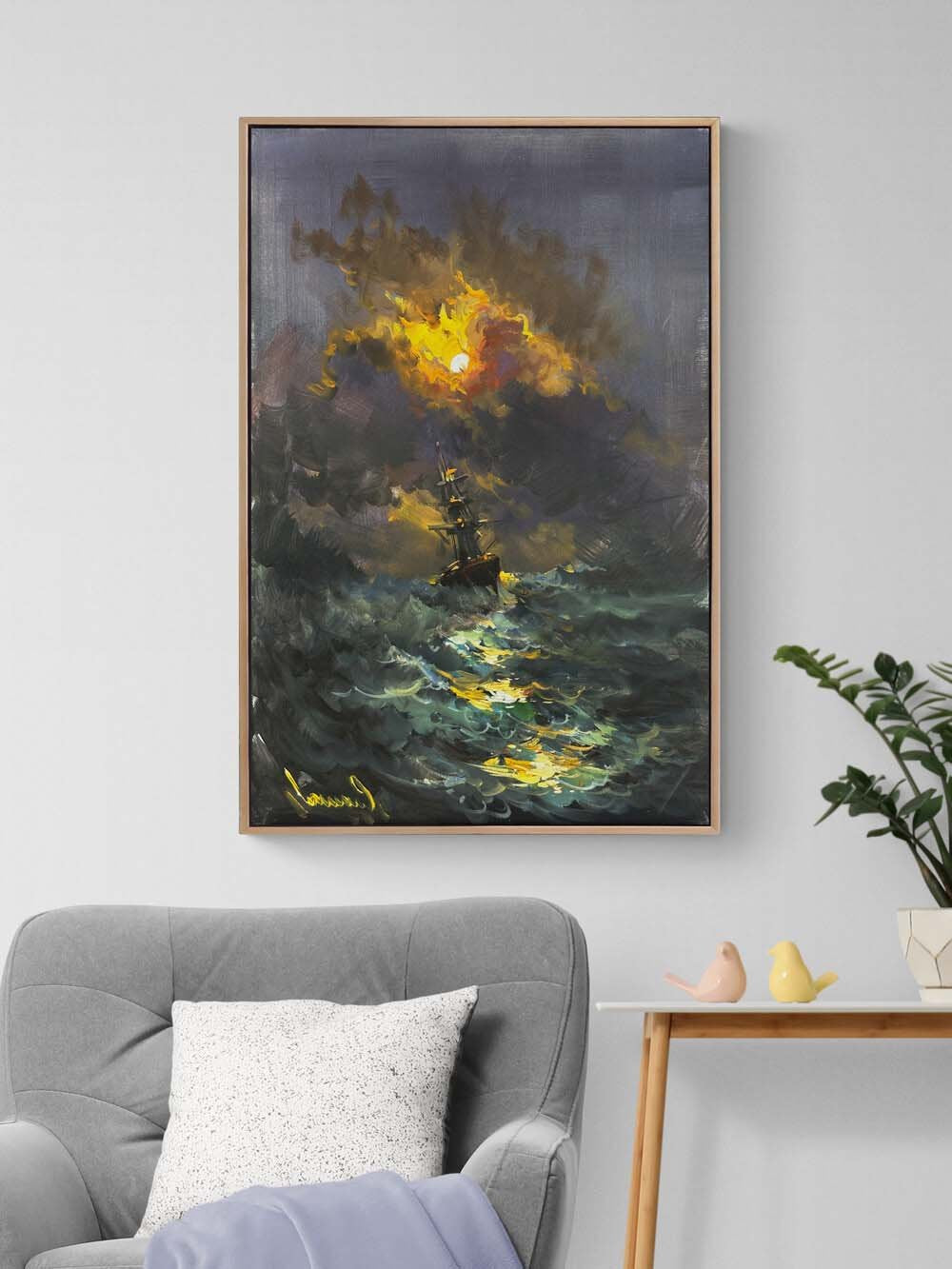 Karanlığın Gölgesinde Yağlı Boya Tablosu