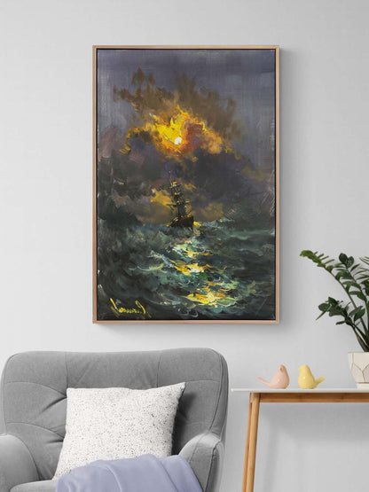 Karanlığın Gölgesinde Yağlı Boya Tablosu