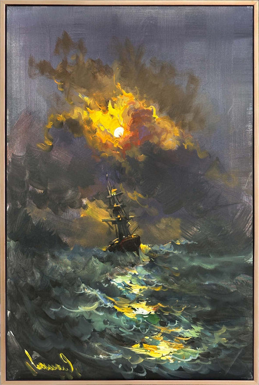 Karanlığın Gölgesinde Yağlı Boya Tablosu