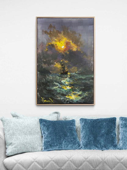 Karanlığın Gölgesinde Yağlı Boya Tablosu