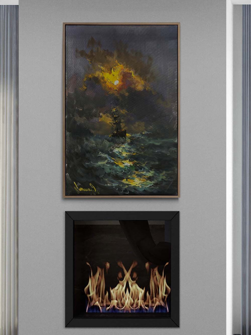 Karanlığın Gölgesinde Yağlı Boya Tablosu