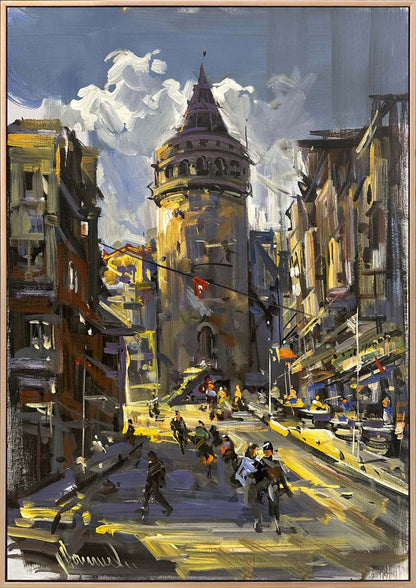 Galata'nın Kalbi Yağlı Boya Tablosu