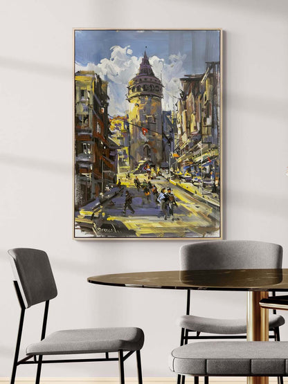 Galata'nın Kalbi Yağlı Boya Tablosu