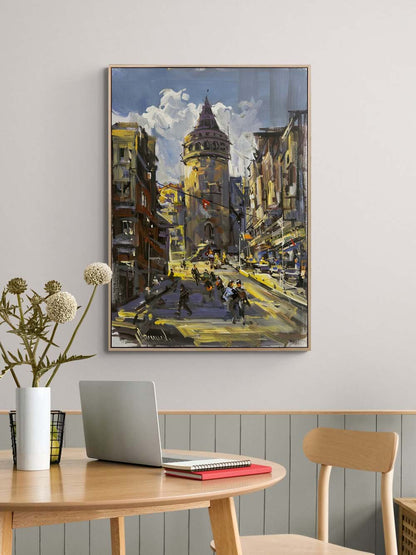 Galata'nın Kalbi Yağlı Boya Tablosu