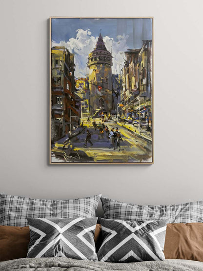 Galata'nın Kalbi Yağlı Boya Tablosu