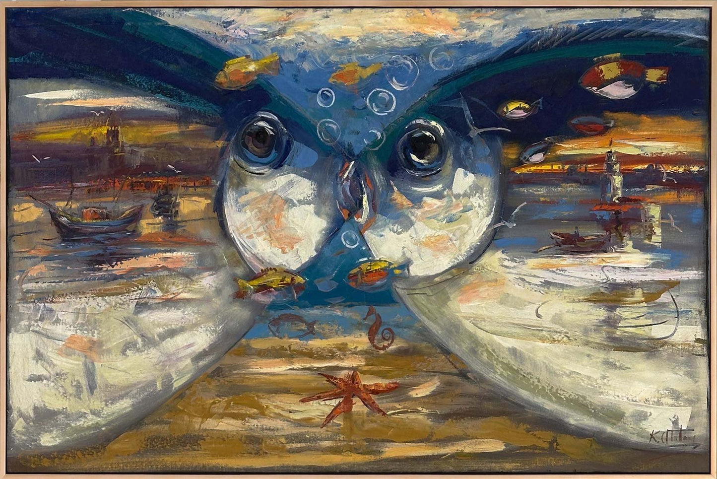 Sualtı İstanbul Rüyası Yağlı Boya Tablosu