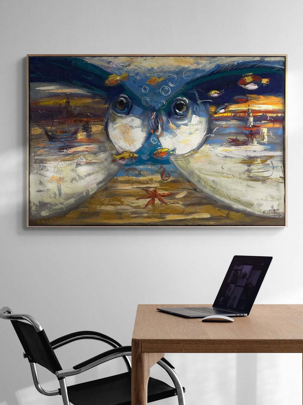 Sualtı İstanbul Rüyası Yağlı Boya Tablosu