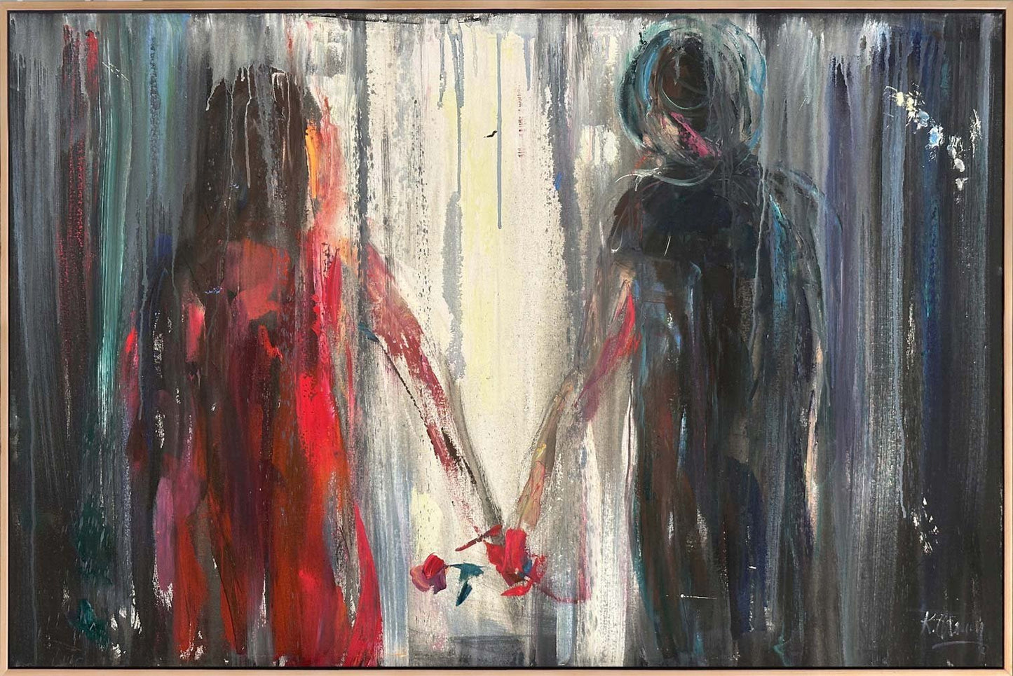 El Ele Geçen Zaman Yağlı Boya Tablosu