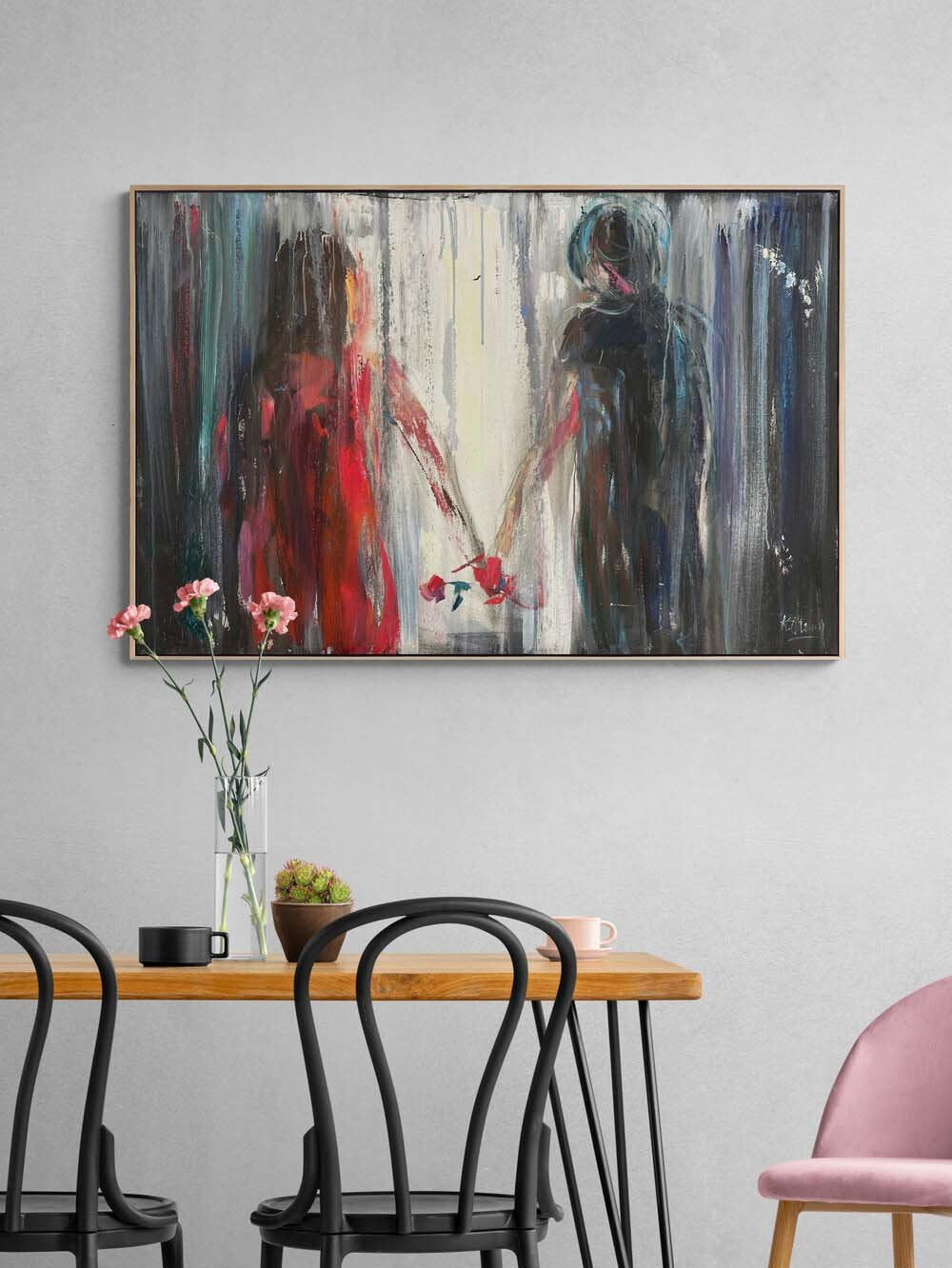 El Ele Geçen Zaman Yağlı Boya Tablosu