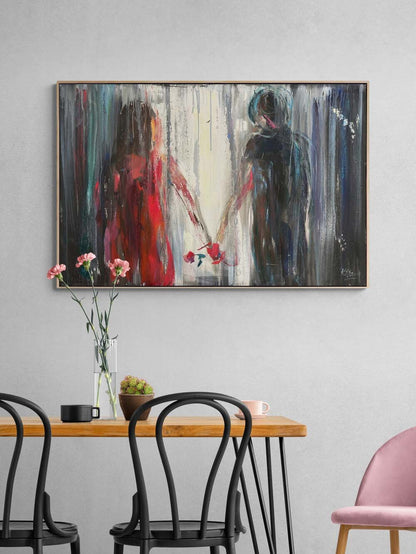 El Ele Geçen Zaman Yağlı Boya Tablosu