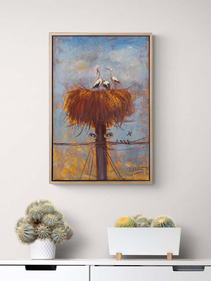 Dönüş Yolu Leylekler Yağlı Boya Tablosu