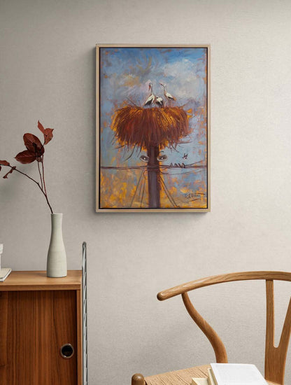 Dönüş Yolu Leylekler Yağlı Boya Tablosu