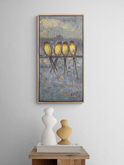 Şehir ve Kanatlar Yağlı Boya Tablosu