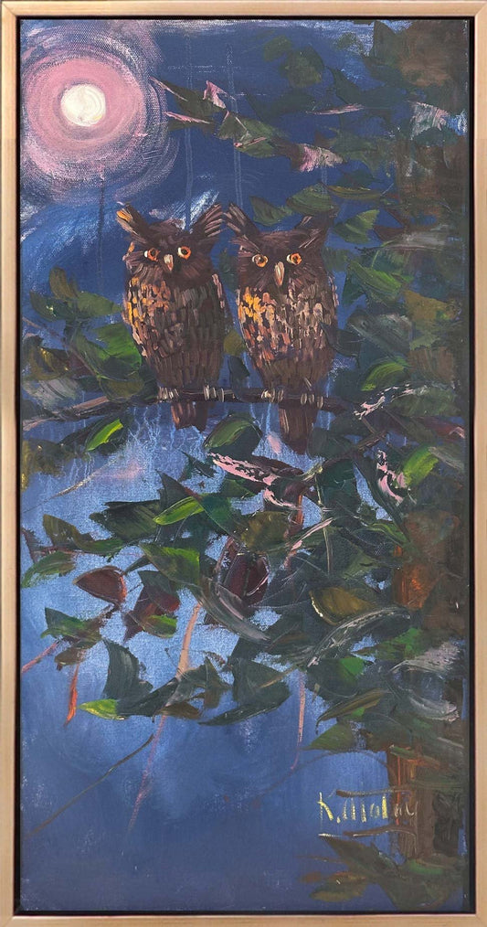 Gece Baykuşlar Yağlı Boya Tablosu