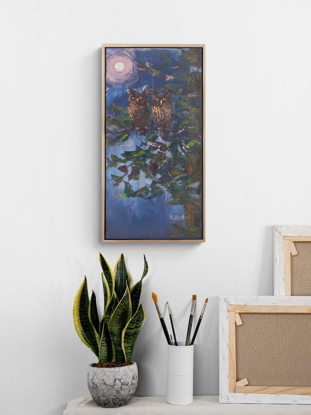 Gece Baykuşlar Yağlı Boya Tablosu