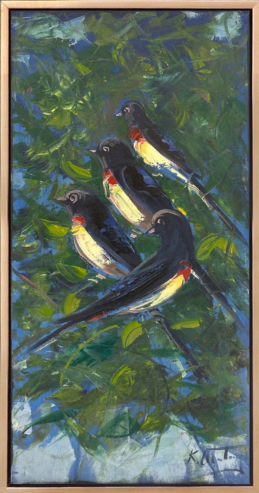 Yeşilliklerde Kanatlar Yağlı Boya Tablosu