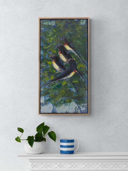 Yeşilliklerde Kanatlar Yağlı Boya Tablosu