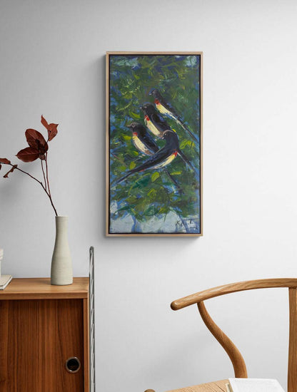 Yeşilliklerde Kanatlar Yağlı Boya Tablosu