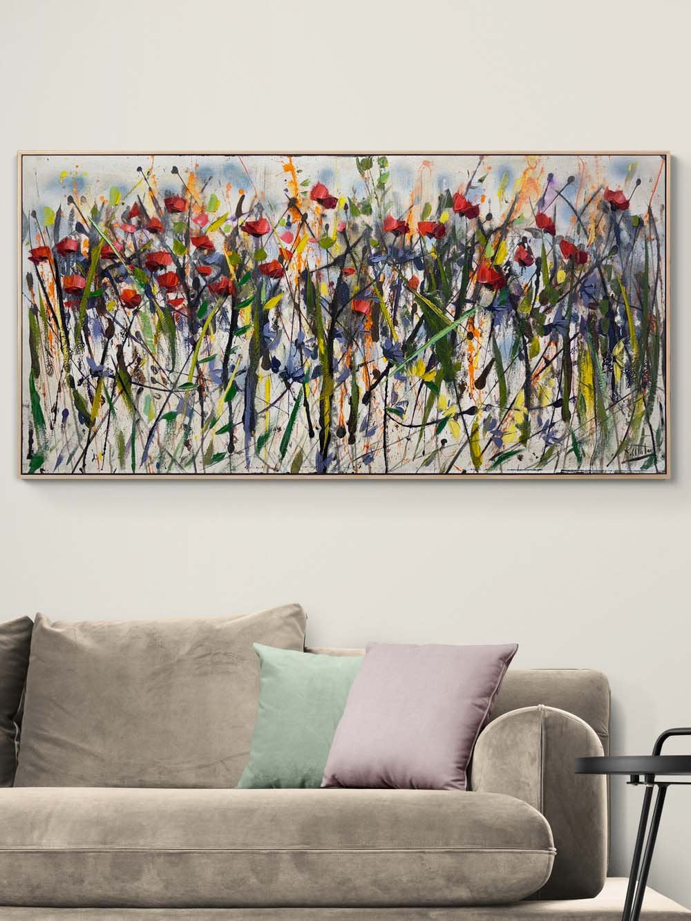 Rüzgarla Savrulan Gelincikler Yağlı Boya Tablosu