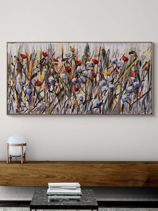 Güneş Altında Çiçekler Yağlı Boya Tablosu