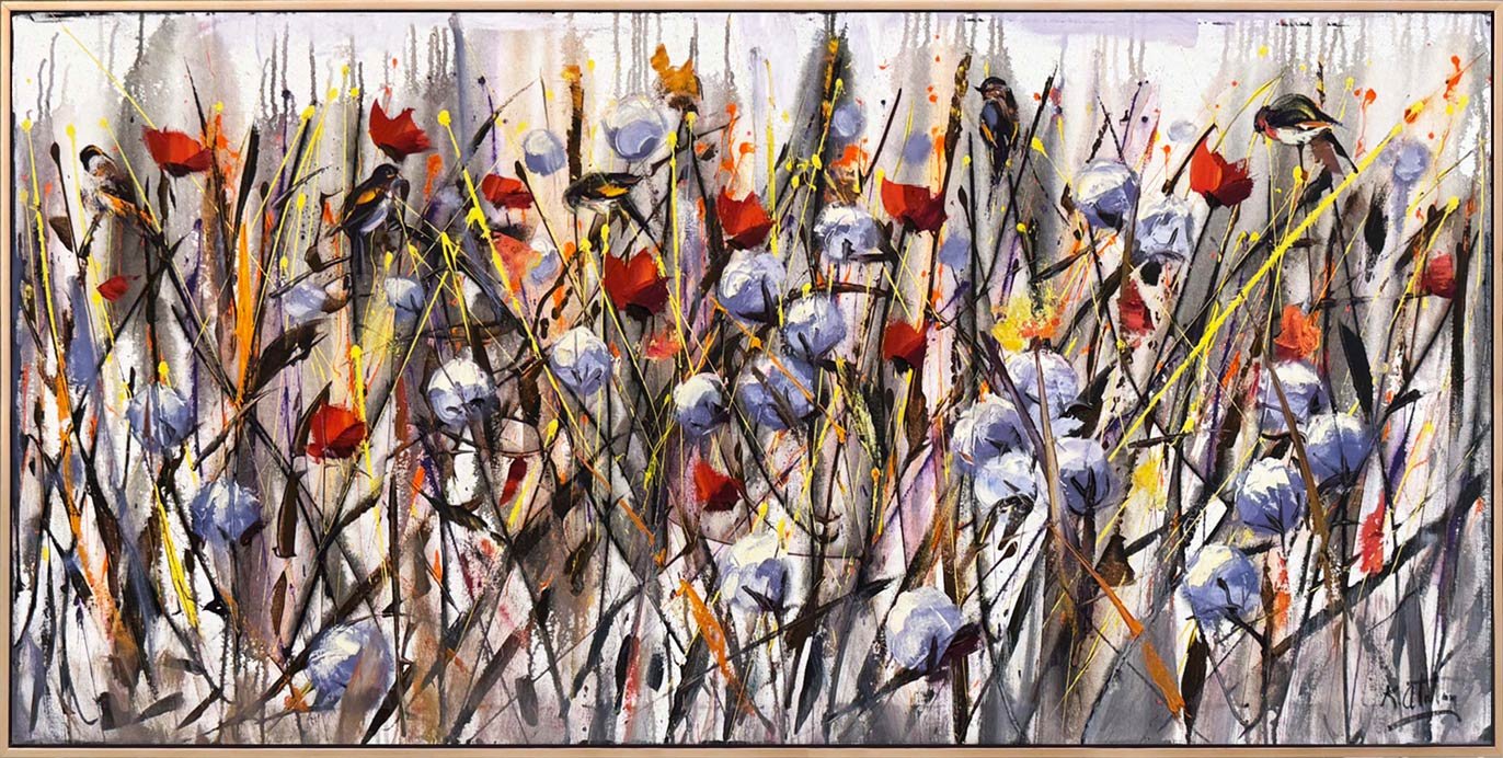 Güneş Altında Çiçekler Yağlı Boya Tablosu