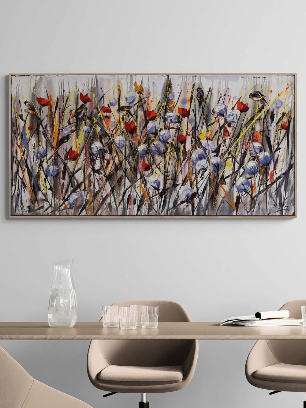 Güneş Altında Çiçekler Yağlı Boya Tablosu