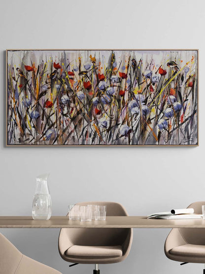 Güneş Altında Çiçekler Yağlı Boya Tablosu