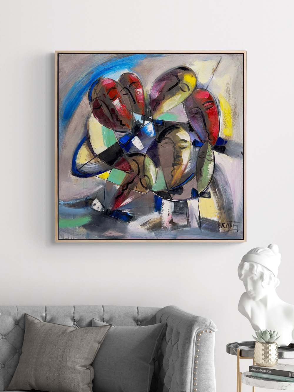 Bekleyen Figürler Yağlı Boya Tablosu