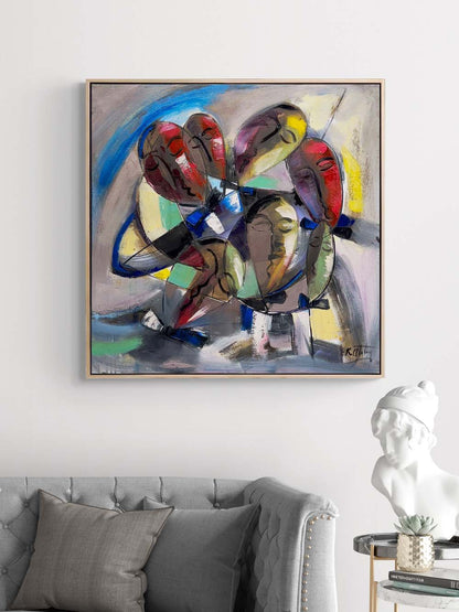 Bekleyen Figürler Yağlı Boya Tablosu