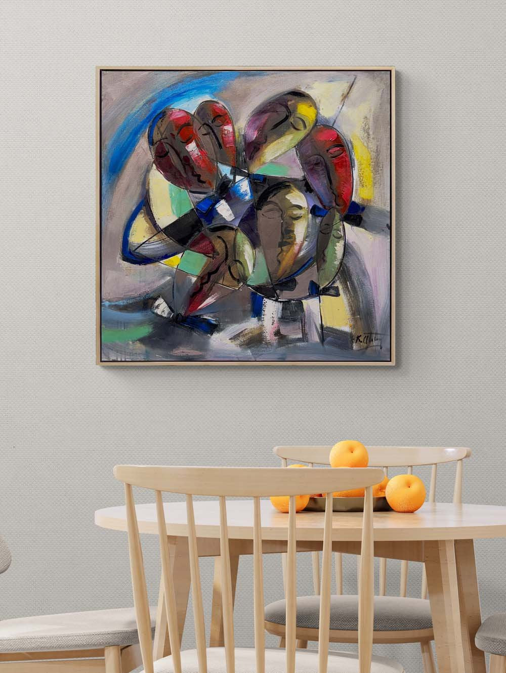 Bekleyen Figürler Yağlı Boya Tablosu