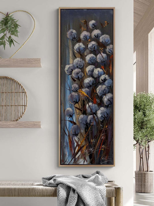 Pamuk Çiçekleri Altında Yağlı Boya Tablosu