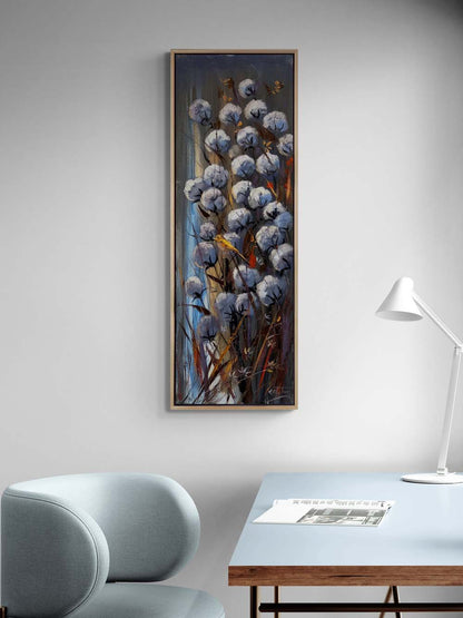 Pamuk Çiçekleri Altında Yağlı Boya Tablosu