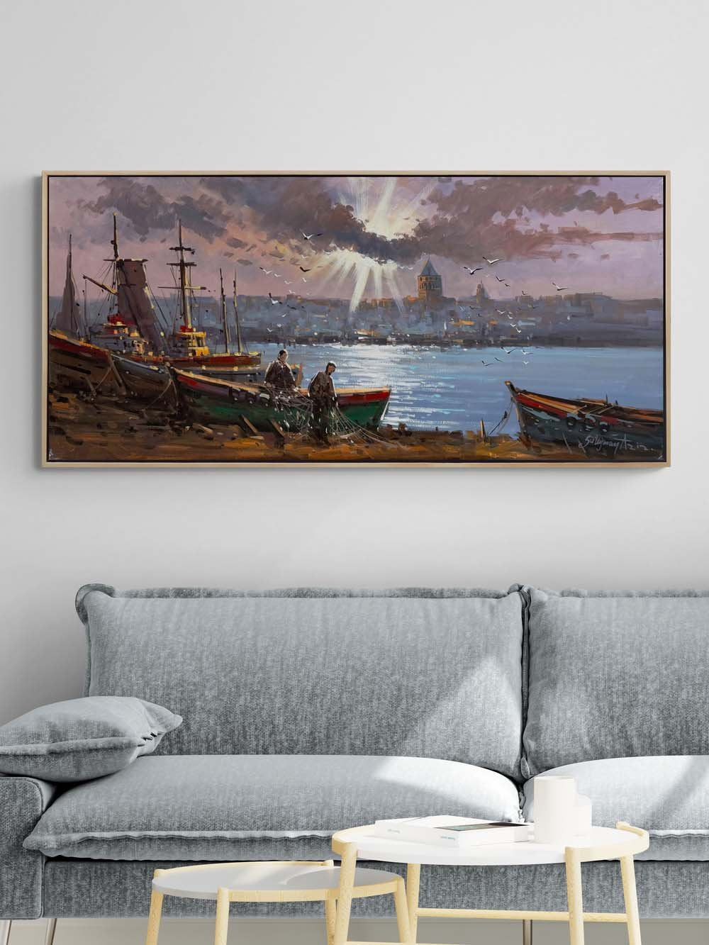 Boğazda Bir Av Günü Yağlı Boya Tablosu