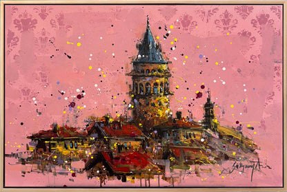 Düşlerde Galata Kulesi Yağlı Boya Tablosu