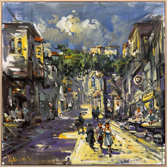 Kaldırım Hikâyeleri Yağlı Boya Tablosu