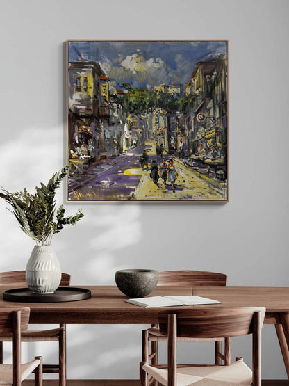 Kaldırım Hikâyeleri Yağlı Boya Tablosu