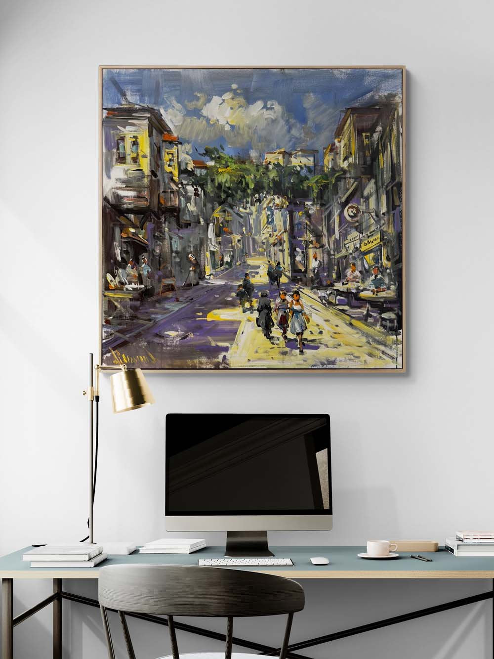 Kaldırım Hikâyeleri Yağlı Boya Tablosu