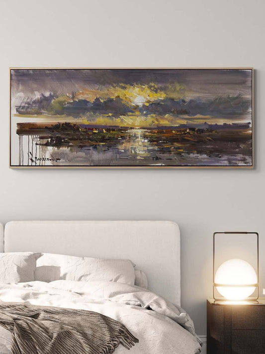 Köyde Gün Doğumu Yağlı Boya Tablosu