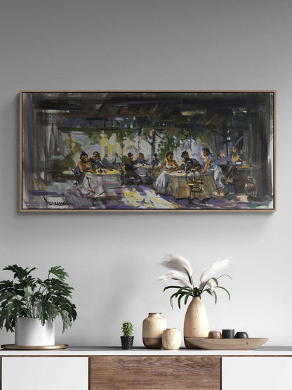 Kafede Geçen Zaman Yağlı Boya Tablosu