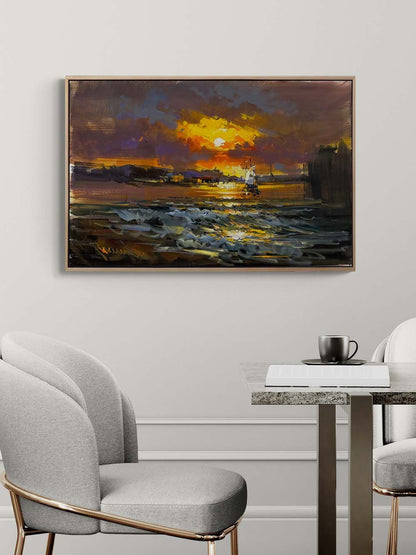 Kıyıdan Bir Hatıra Yağlı Boya Tablosu