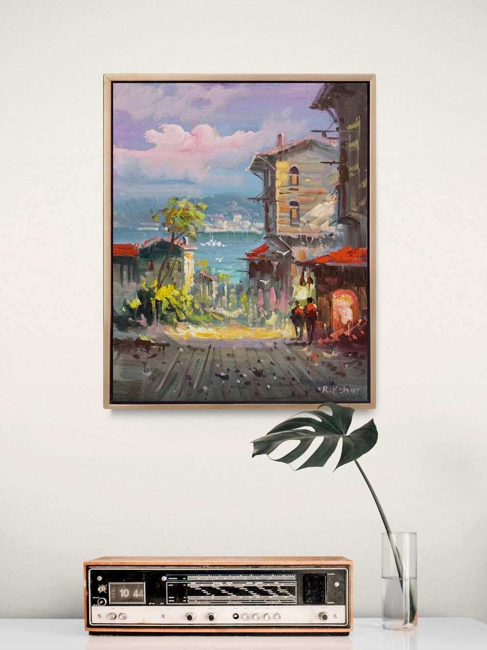 Denize Açılan Sokak Yağlı Boya Tablosu