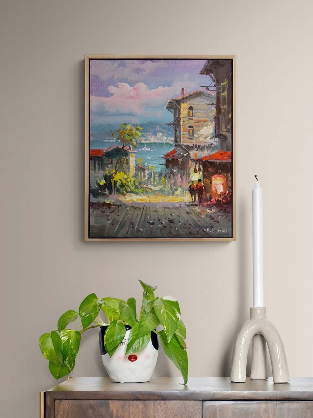 Denize Açılan Sokak Yağlı Boya Tablosu