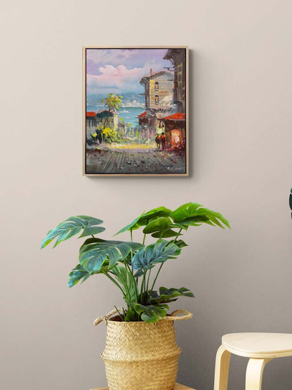 Denize Açılan Sokak Yağlı Boya Tablosu