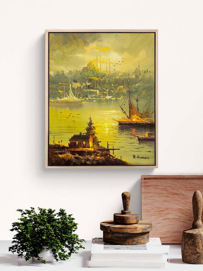 Rıhtımdan Boğaza Yağlı Boya Tablosu