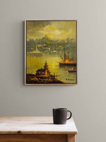 Rıhtımdan Boğaza Yağlı Boya Tablosu