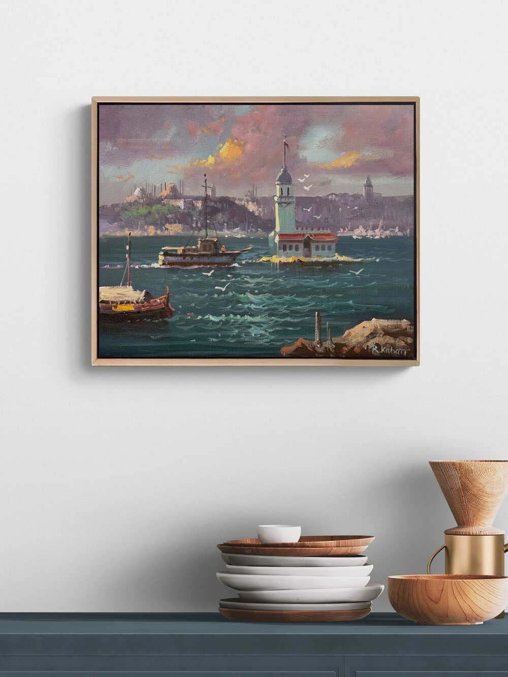 Kız Kulesi’nden Bir Düş Yağlı Boya Tablosu