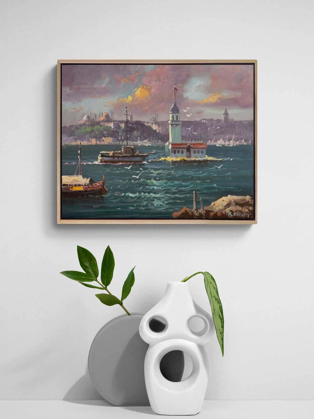 Kız Kulesi’nden Bir Düş Yağlı Boya Tablosu