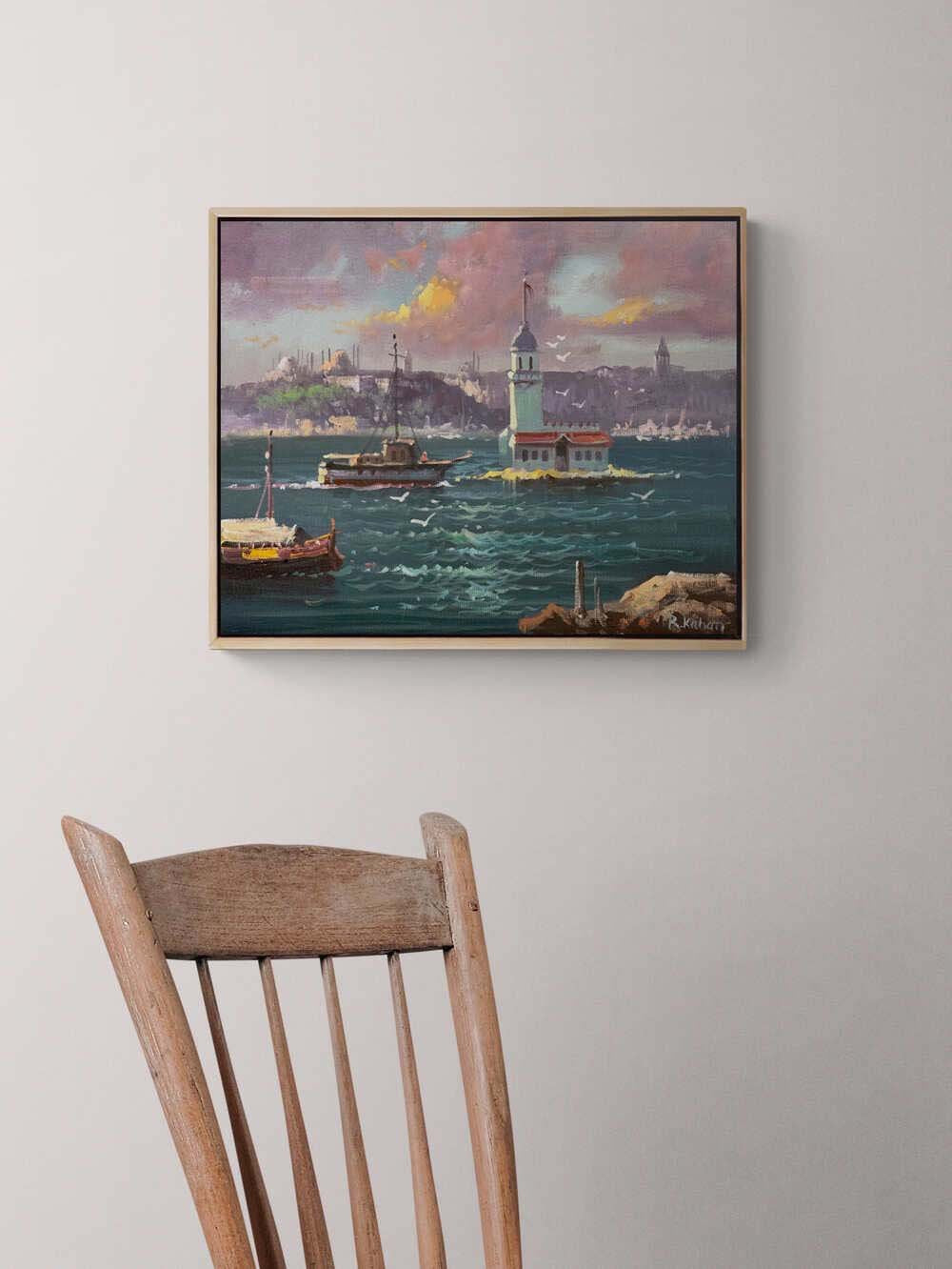 Kız Kulesi’nden Bir Düş Yağlı Boya Tablosu